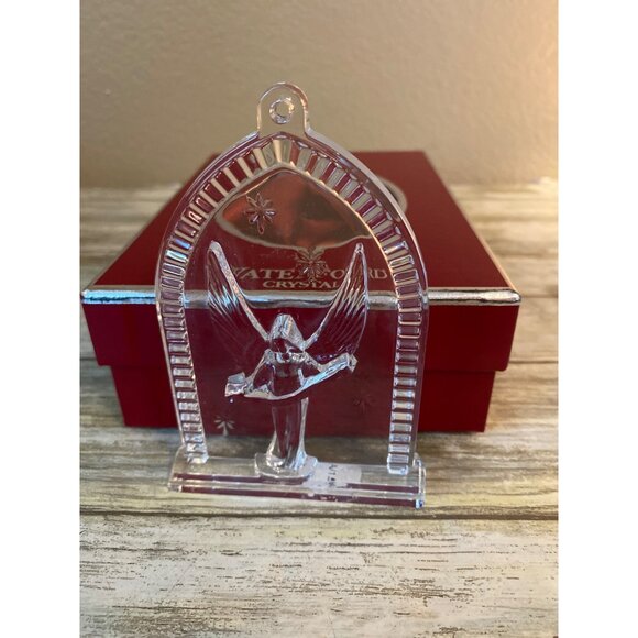 Vintage Waterford Crystal Ornament Lot – Nativity Arch, Ruby Angel, Christmas Tr - Picture 8 of 13